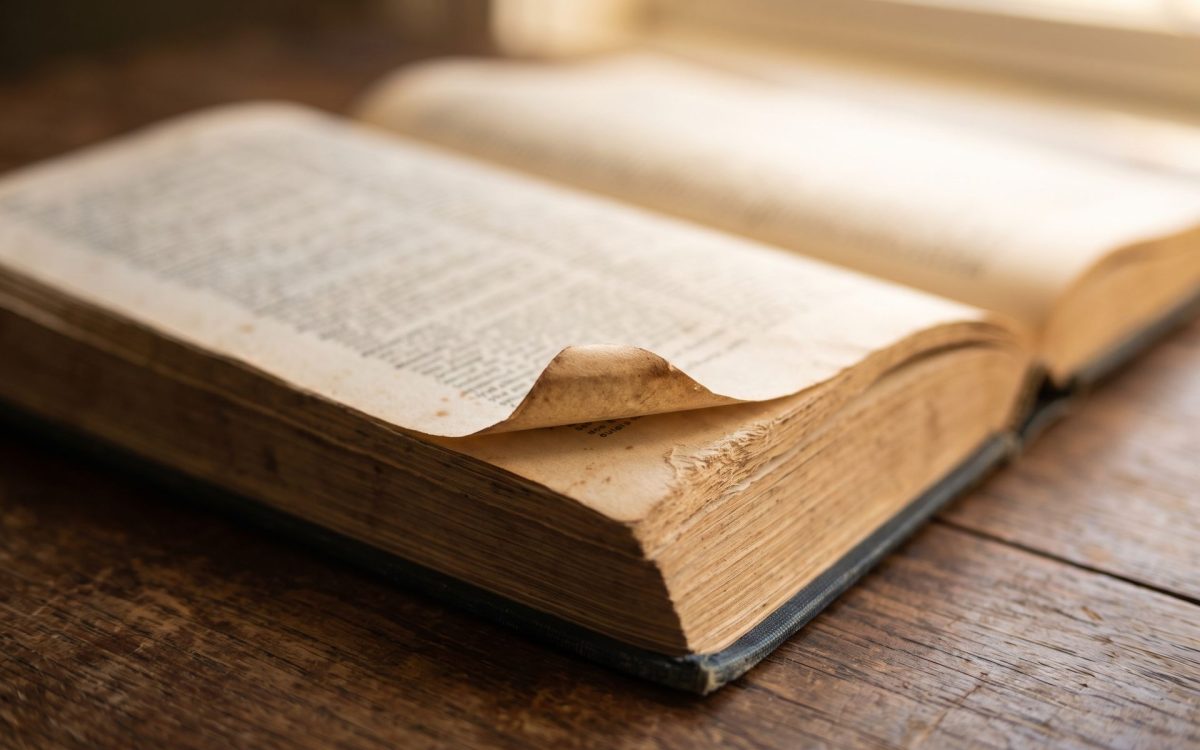 Open dictionary page lit from the side with a finger resting on an entry — humility meaning and its definition